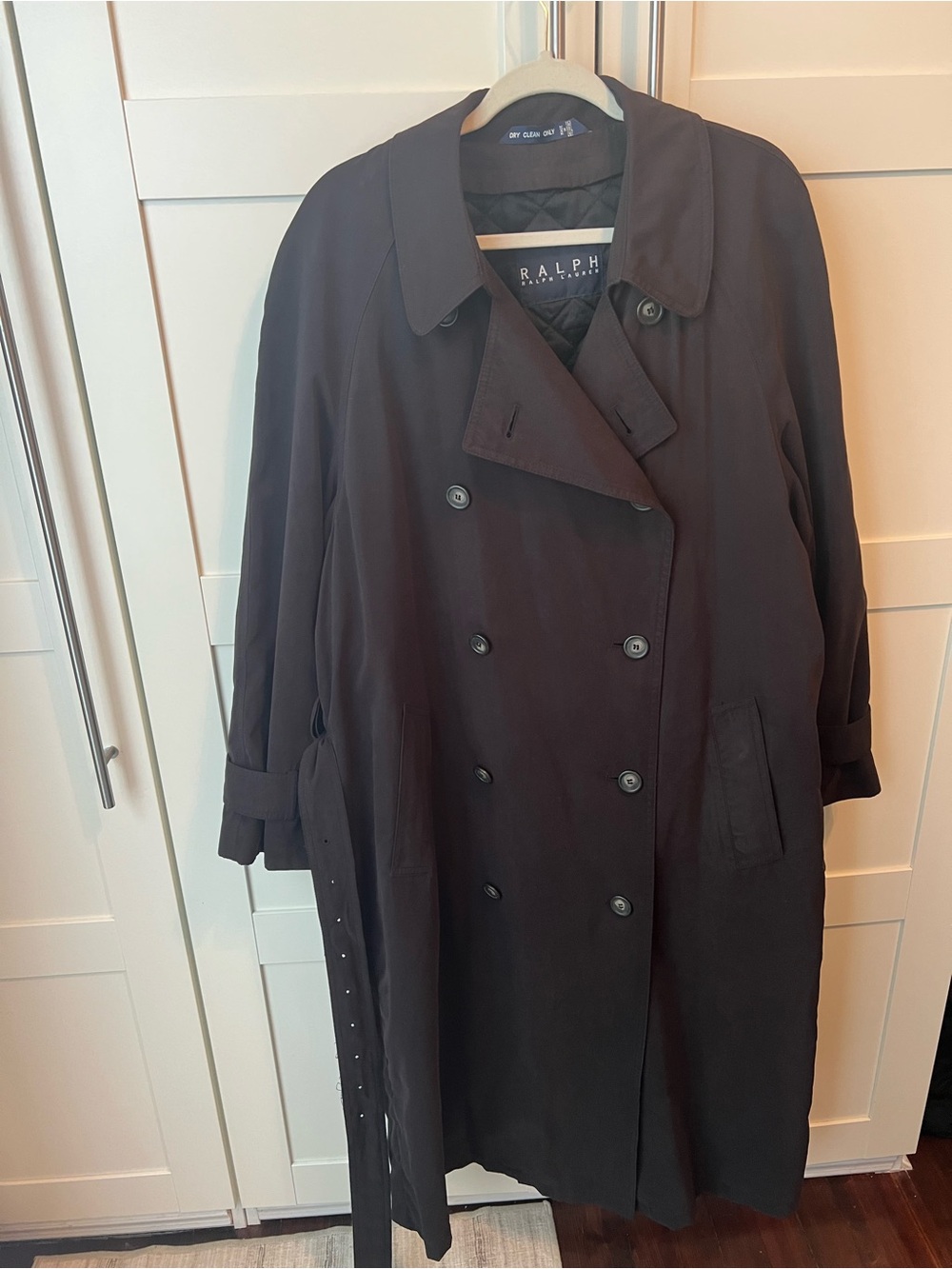 Ralph Lauren Black Double-Breasted Trench Coat - Picture 5 of 8